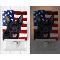 Carolines Treasures Ss4025Cnl Usa American Flag With Australian Kelpie Ceramic Night Light Compact Ulcertified Ideal For Bed