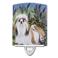 Carolines Treasures Ss8034Cnl Shih Tzu Ceramic Night Light Compact Ulcertified Ideal For Bedroom Bathroom Nursery Hallway