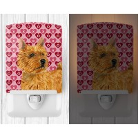 Carolines Treasures Ss4499Cnl Norwich Terrier Hearts Love And Valentines Day Portrait Ceramic Night Light Compact Ulcertifie