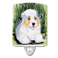 Carolines Treasures Ss8005Cnl Australian Shepherd Ceramic Night Light Compact Ulcertified Ideal For Bedroom Bathroom Nurse