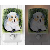 Carolines Treasures Ss8005Cnl Australian Shepherd Ceramic Night Light Compact Ulcertified Ideal For Bedroom Bathroom Nurse