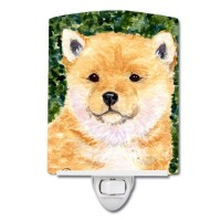 Carolines Treasures Ss8726Cnl Shiba Inu Ceramic Night Light Compact Ulcertified Ideal For Bedroom Bathroom Nursery Hallwa