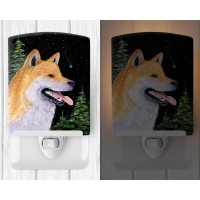 Carolines Treasures Ss8598Cnl Shiba Inu Ceramic Night Light Compact Ulcertified Ideal For Bedroom Bathroom Nursery Hallwa