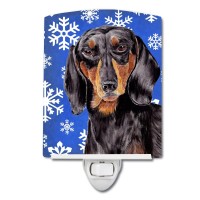 Carolines Treasures Sc9363Cnl Dachshund Winter Snowflakes Holiday Ceramic Night Light Compact Ulcertified Ideal For Bedroom