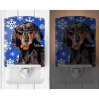 Carolines Treasures Sc9363Cnl Dachshund Winter Snowflakes Holiday Ceramic Night Light Compact Ulcertified Ideal For Bedroom