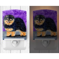 Carolines Treasures Ss8687Cnl Pomeranian Ceramic Night Light Compact Ulcertified Ideal For Bedroom Bathroom Nursery Hallw