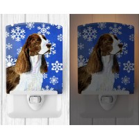 Carolines Treasures Ss4651Cnl Springer Spaniel Winter Snowflakes Holiday Ceramic Night Light Compact Ulcertified Ideal For B