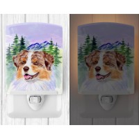 Carolines Treasures Ss8001Cnl Australian Shepherd Ceramic Night Light Compact Ulcertified Ideal For Bedroom Bathroom Nurse