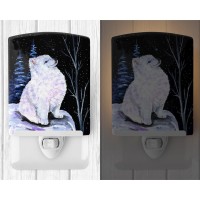 Carolines Treasures Ss8389Cnl Starry Night American Eskimo Ceramic Night Light Compact Ulcertified Ideal For Bedroom Bathro