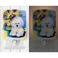 Carolines Treasures Ss8295Cnl Bichon Frise Ceramic Night Light Compact Ulcertified Ideal For Bedroom Bathroom Nursery Hal