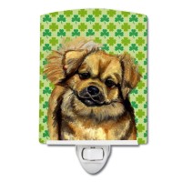 Carolines Treasures Lh9214Cnl Tibetan Spaniel St Patricks Day Shamrock Portrait Ceramic Night Light Compact Ulcertified Id