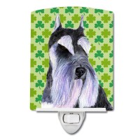 Carolines Treasures Ss4408Cnl Schnauzer St Patricks Day Shamrock Portrait Ceramic Night Light Compact Ulcertified Ideal Fo