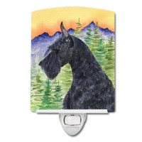 Carolines Treasures Ss8256Cnl Schnauzer Ceramic Night Light Compact Ulcertified Ideal For Bedroom Bathroom Nursery Hallwa