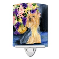 Carolines Treasures Ss8293Cnl Silky Terrier Ceramic Night Light Compact Ulcertified Ideal For Bedroom Bathroom Nursery Ha