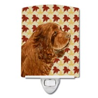 Carolines Treasures Ss4346Cnl Sussex Spaniel Fall Leaves Portrait Ceramic Night Light Compact Ulcertified Ideal For Bedroom