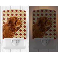 Carolines Treasures Ss4346Cnl Sussex Spaniel Fall Leaves Portrait Ceramic Night Light Compact Ulcertified Ideal For Bedroom