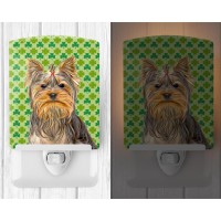 Carolines Treasures Kj1198Cnl St Patricks Day Shamrock Yorkieyorkshire Terrier Ceramic Night Light Compact Ulcertified Id