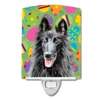 Carolines Treasures Sc9478Cnl Belgian Sheepdog Easter Eggtravaganza Ceramic Night Light Compact Ulcertified Ideal For Bedroo