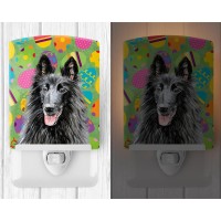 Carolines Treasures Sc9478Cnl Belgian Sheepdog Easter Eggtravaganza Ceramic Night Light Compact Ulcertified Ideal For Bedroo