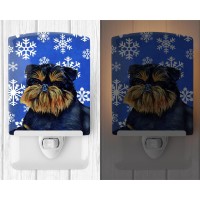 Carolines Treasures Lh9298Cnl Brussels Griffon Winter Snowflakes Holiday Ceramic Night Light Compact Ulcertified Ideal For B