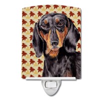 Carolines Treasures Sc9203Cnl Dachshund Fall Leaves Portrait Ceramic Night Light Compact Ulcertified Ideal For Bedroom Bath