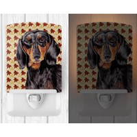 Carolines Treasures Sc9203Cnl Dachshund Fall Leaves Portrait Ceramic Night Light Compact Ulcertified Ideal For Bedroom Bath