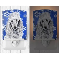 Carolines Treasures Sc9775Cnl White Standard Poodle Winter Snowflakes Ceramic Night Light Compact Ulcertified Ideal For Bedr