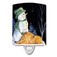 Carolines Treasures Ss8555Cnl Snowman With Lakeland Terrier Ceramic Night Light Compact Ulcertified Ideal For Bedroom Bathr