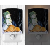 Carolines Treasures Ss8555Cnl Snowman With Lakeland Terrier Ceramic Night Light Compact Ulcertified Ideal For Bedroom Bathr