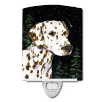 Carolines Treasures Ss8518Cnl Starry Night Dalmatian Ceramic Night Light Compact Ulcertified Ideal For Bedroom Bathroom Nu