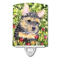 Carolines Treasures Ss8893Cnl Norwich Terrier Ceramic Night Light Compact Ulcertified Ideal For Bedroom Bathroom Nursery