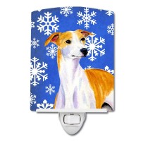 Carolines Treasures Lh9283Cnl Whippet Winter Snowflakes Holiday Ceramic Night Light Compact Ulcertified Ideal For Bedroom B