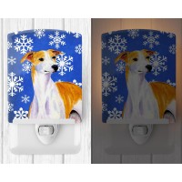 Carolines Treasures Lh9283Cnl Whippet Winter Snowflakes Holiday Ceramic Night Light Compact Ulcertified Ideal For Bedroom B