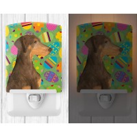 Carolines Treasures Ss4824Cnl Doberman Easter Eggtravaganza Ceramic Night Light Compact Ulcertified Ideal For Bedroom Bathr