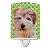 Carolines Treasures Sc9736Cnl Norfolk Terrier Lucky Shamrock St Patricks Day Ceramic Night Light Compact Ulcertified Ideal