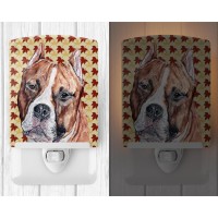 Carolines Treasures Sc9680Cnl Staffordshire Bull Terrier Staffie Fall Leaves Ceramic Night Light Compact Ulcertified Ideal F