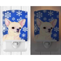 Carolines Treasures Ss4610Cnl Chihuahua Winter Snowflakes Holiday Ceramic Night Light Compact Ulcertified Ideal For Bedroom