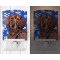 Carolines Treasures Sc9368Cnl Dachshund Winter Snowflakes Holiday Ceramic Night Light Compact Ulcertified Ideal For Bedroom