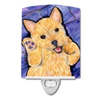 Carolines Treasures Ss8911Cnl Norwich Terrier Ceramic Night Light Compact Ulcertified Ideal For Bedroom Bathroom Nursery