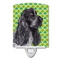 Carolines Treasures Sc9568Cnl Black Cocker Spaniel Lucky Shamrock St Patricks Day Ceramic Night Light Compact Ulcertified