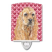 Carolines Treasures Sc9556Cnl Buff Cocker Spaniel Hearts And Love Ceramic Night Light Compact Ulcertified Ideal For Bedroom