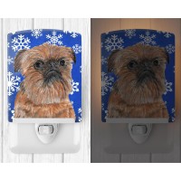 Carolines Treasures Sc9600Cnl Brussels Griffon Winter Snowflakes Ceramic Night Light Compact Ulcertified Ideal For Bedroom