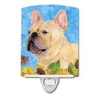 Carolines Treasures Ss4118Cnl French Bulldog In Summer Flowers Ceramic Night Light Compact Ulcertified Ideal For Bedroom Ba