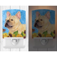 Carolines Treasures Ss4118Cnl French Bulldog In Summer Flowers Ceramic Night Light Compact Ulcertified Ideal For Bedroom Ba