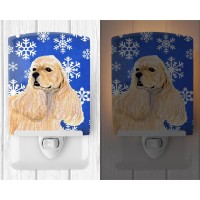 Carolines Treasures Ss4660Cnl Cocker Spaniel Winter Snowflakes Holiday Ceramic Night Light Compact Ulcertified Ideal For Bed