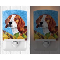 Carolines Treasures Sc9067Cnl Beagle In Summer Flowers Ceramic Night Light Compact Ulcertified Ideal For Bedroom Bathroom