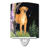 Carolines Treasures Ss8479Cnl Starry Night Rhodesian Ridgeback Ceramic Night Light Compact Ulcertified Ideal For Bedroom Ba