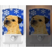 Carolines Treasures Lh9278Cnl Border Terrier Winter Snowflakes Holiday Ceramic Night Light Compact Ulcertified Ideal For Bed