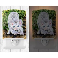 Carolines Treasures Ss8280Cnl Cat Devon Rex Ceramic Night Light Compact Ulcertified Ideal For Bedroom Bathroom Nursery