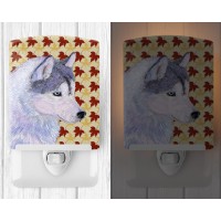 Carolines Treasures Ss4392Cnl Siberian Husky Fall Leaves Portrait Ceramic Night Light Compact Ulcertified Ideal For Bedroom